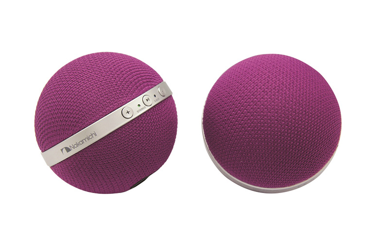 NBS10 Purple Speakers Front & Side View